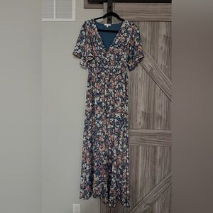 Baltic Born Floral Dress in Blue and Pink